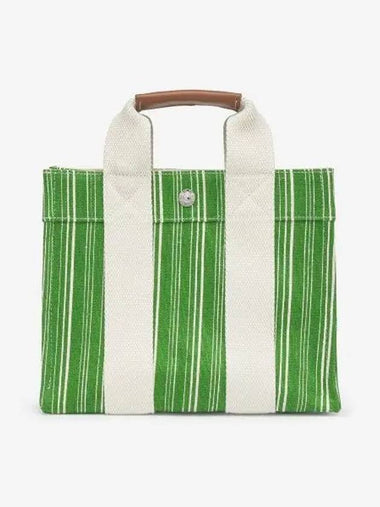 XS Striped Linen Tote Bag Green TOTEXSFGREEN - RUE DE VERNEUIL - BALAAN 1