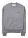 Heart Logo Organic Cotton Sweatshirt Grey - AMI - BALAAN 2