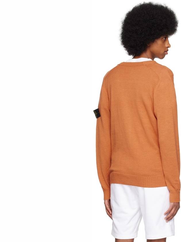 Wappen V-neck Cardigan Orange - STONE ISLAND - BALAAN 3