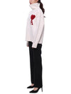 Intarsia Heart Logo Turtleneck White - AMI - BALAAN 5