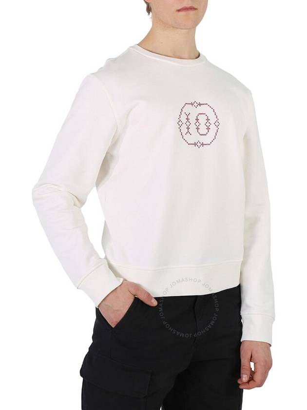 Cotton Embroidered Logo Sweatshirt White - MAISON MARGIELA - BALAAN 4