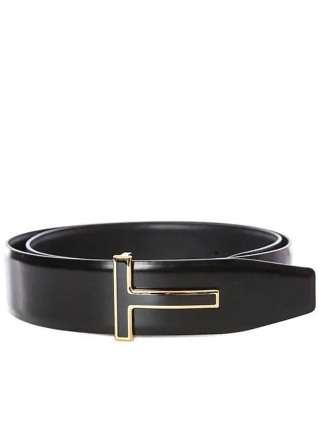 Steel trimming gold T buckle glossy ladder belt 120TB247T LCL052 U9000 - TOM FORD - BALAAN 1