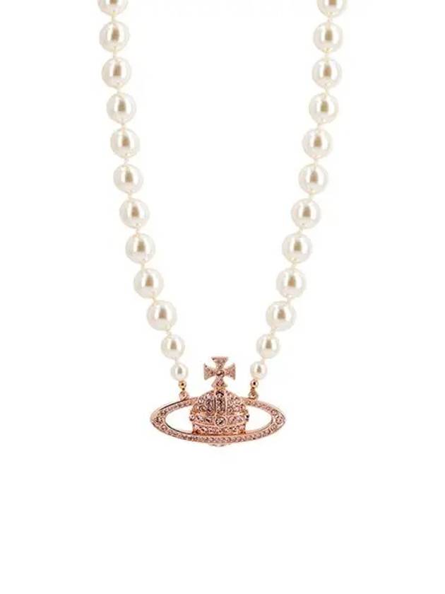 One Row Pearl Bas Relief Necklace Rose Gold - VIVIENNE WESTWOOD - BALAAN 2