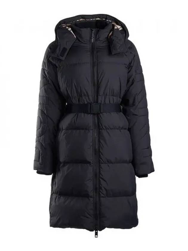 Kids Belted Long Hooded Quilted Padding Black - BURBERRY - BALAAN 2