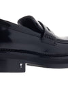 silver tone heart logo leather loafers black - AMI - BALAAN.