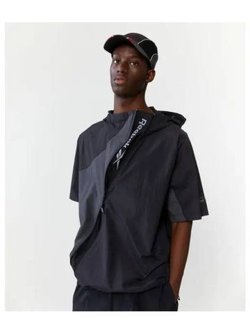 Hidden ventil short sleeve hooded anorak black - REEBOK - BALAAN 1