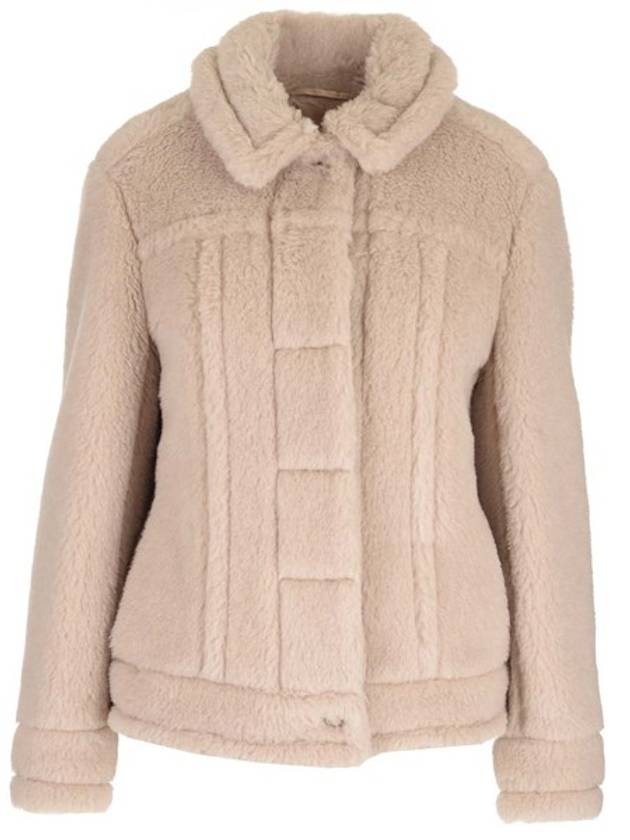 Alpaca Wool Teddy Jacket Beige - MAX MARA - BALAAN 1