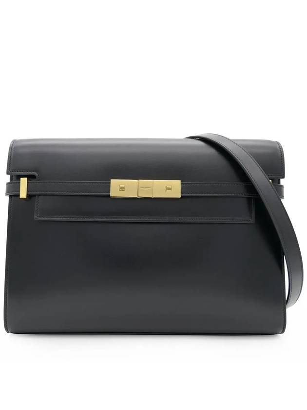 Manhattan Leather Shoulder Bag Black - SAINT LAURENT - BALAAN 2