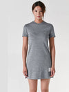 Women's Bag Flower Button Silk Cotton Short Sleeve Dress Grey - THOM BROWNE - BALAAN 2