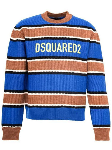 Logo Striped Knit Top - DSQUARED2 - BALAAN 1