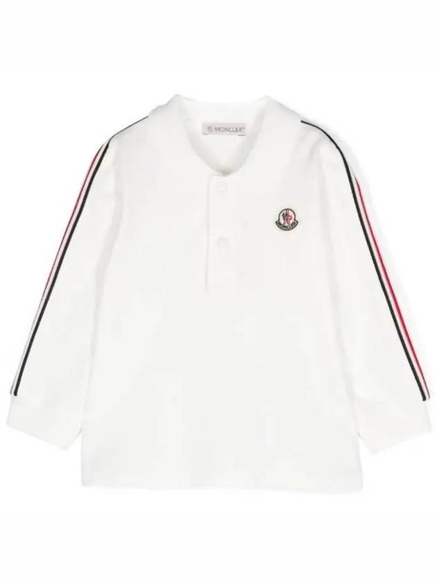 Moncler Baby Logo Collar Long Sleeve T Shirt White - MONCLER - BALAAN 1