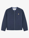 Men's Institutional FoHead Quilted Nylon Zip-up Jacket Ink Blue - MAISON KITSUNE - BALAAN 2