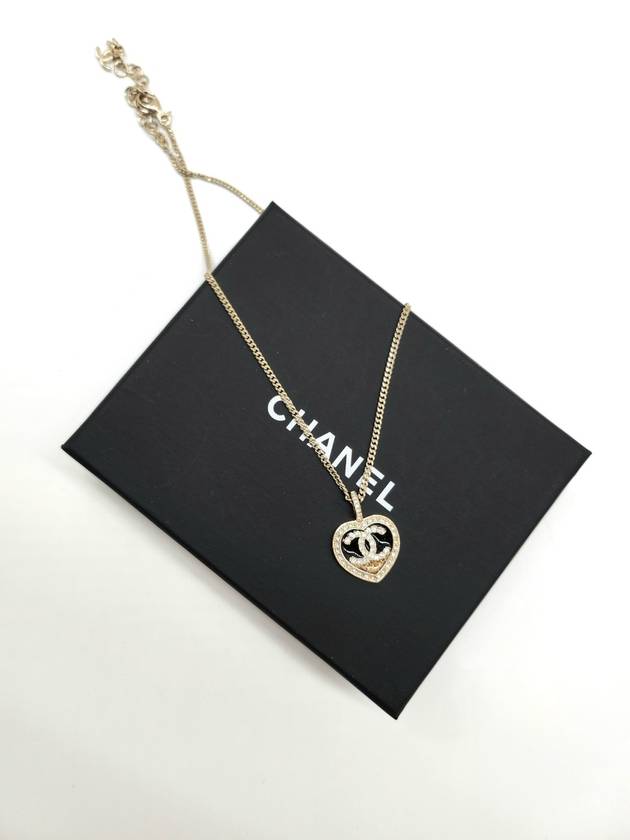 CC Logo Two-Tone Heart Pendant Necklace Gold - CHANEL - BALAAN 6