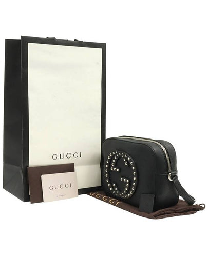 Black leather silver stud Soho small tassel disco cross bag 308364 - GUCCI - BALAAN 2