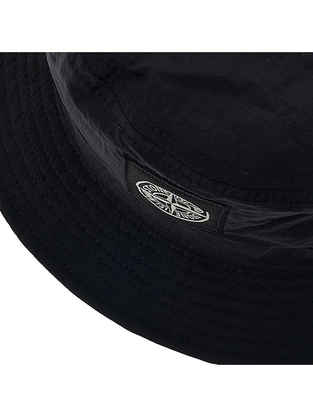 Logo Nylon Bucket Hat Black - STONE ISLAND - BALAAN 8