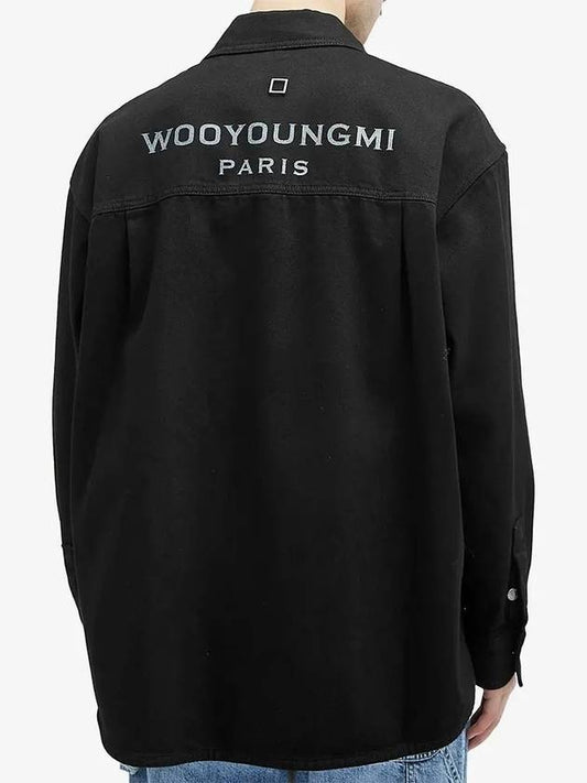 Back logo button denim long sleeve shirt black - WOOYOUNGMI - BALAAN 2