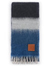 Striped Mohair Wool Muffler Blue Grey - LOEWE - BALAAN 3