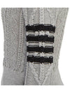 Women's 4 Bar Cable Classic Crew Neck Knit Top Grey - THOM BROWNE - BALAAN 9