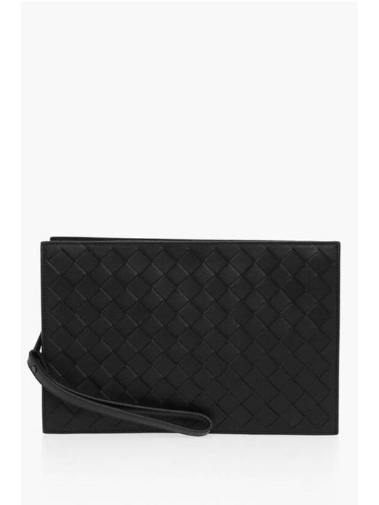 Intrecciato Clutch Bag Black - BOTTEGA VENETA - BALAAN 1