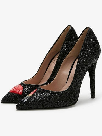 Women Makeup Glitter Black High Heels CF618 - CHIARA FERRAGNI - BALAAN 1