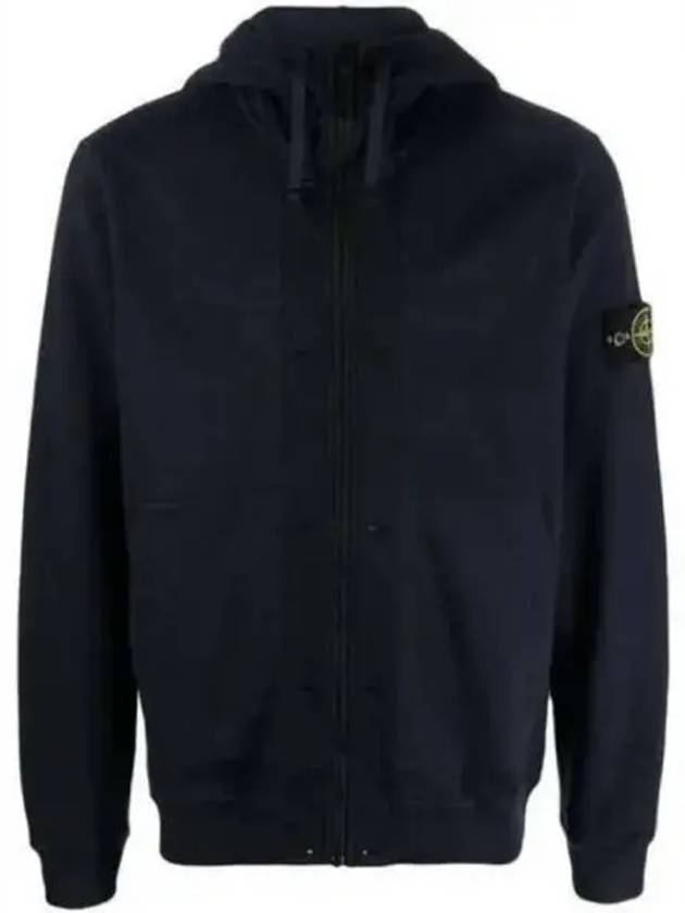 Wappen Patch Cotton Fleece Zip Up Hoodie Navy - STONE ISLAND - BALAAN 2