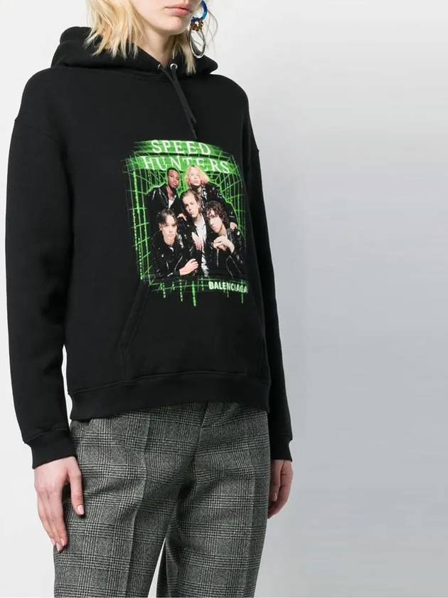 Speed ​​Hunter Print Hoodie Black - BALENCIAGA - BALAAN 3