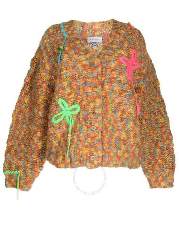 Mira Mikati Ladies Multi Floral-Embroidered Open-Knit Cardigan, Size X-Small - MIRA MIKATI - BALAAN 1