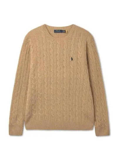 Cable Knit Wool Cashmere Sweater Brown - POLO RALPH LAUREN - BALAAN 2