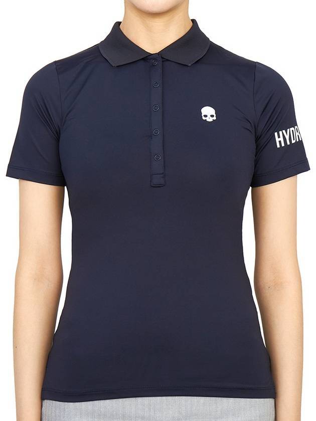 Women's Golf Logo Short Sleeve PK Shirt Navy - HYDROGEN - BALAAN 1