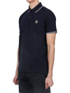 Stretch Cotton Pique Short Sleeve Polo Shirt Navy - STONE ISLAND - BALAAN 4