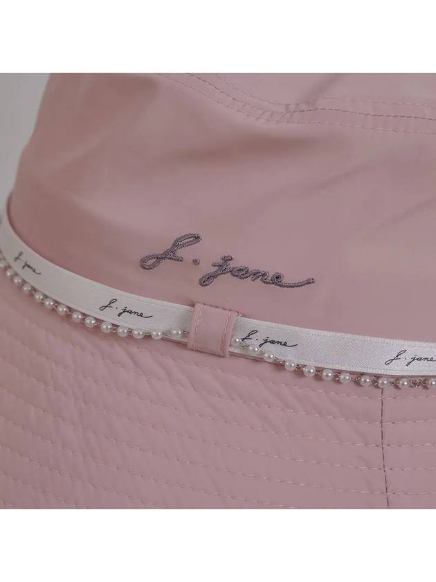 Golf Wear Pearl Bucket Hat Pink - J JANE - BALAAN 4