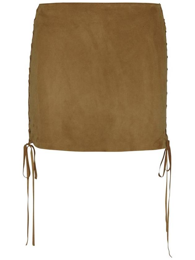 Salvatore Santoro Beige Suede Skirt - SALVATORE SANTORO - BALAAN 1