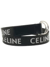 Medium Double Ring Jacquard Leather Belt Black - CELINE - BALAAN 4