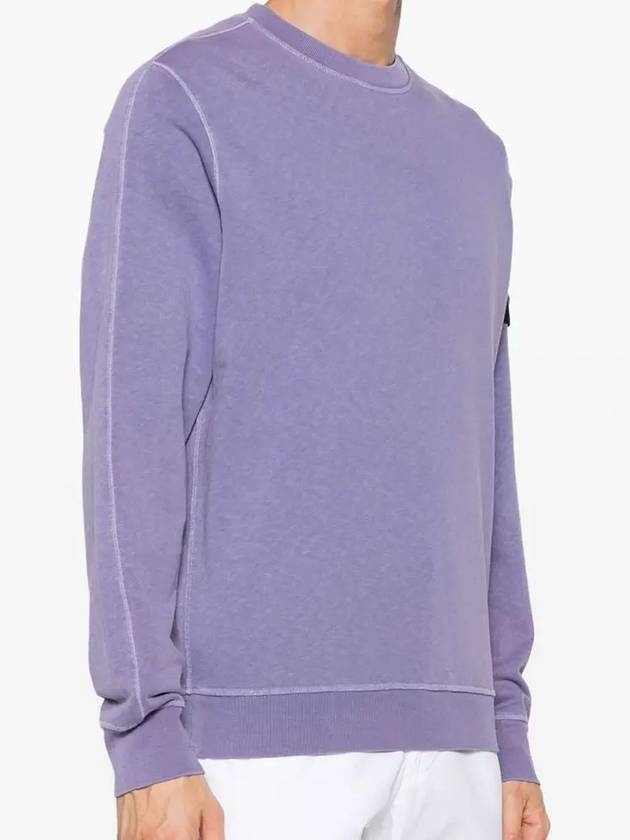 Logo Patch Crew Neck Sweatshirt Purple - STONE ISLAND - BALAAN 4