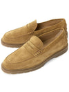 Pebble Tab Moccasin Suede Penny Loafers Brown - TOD'S - BALAAN 2