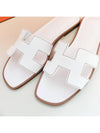 Oran Calfskin Slippers Blanc - HERMES - BALAAN 5