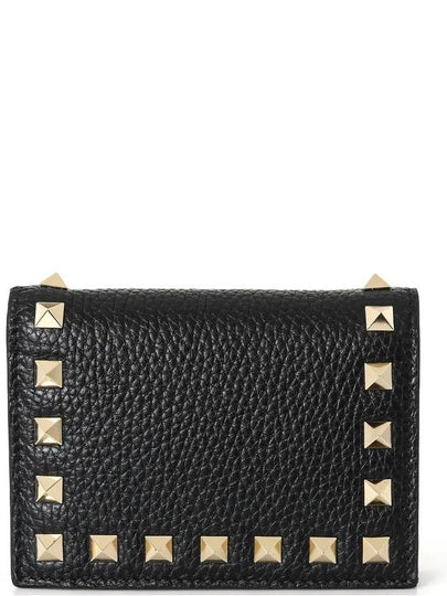 Women's Rockstud Half Wallet Black - VALENTINO - BALAAN 2