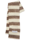 Studios Logo Patch Stripe Wool Blend Muffler Brown White - ACNE STUDIOS - BALAAN 2