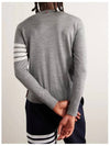 4 Bar Armband Classic Merino Wool Knit Top Light Grey - THOM BROWNE - BALAAN 5