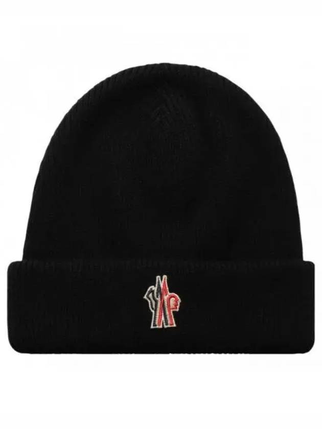 3B00006 M1115 999 Grenoble Logo Patch Wool Beanie - MONCLER - BALAAN 1