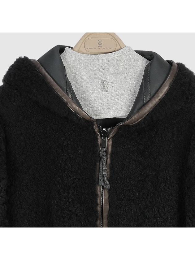 WoMen's Double-Sided Hooded Shearling Coat Black - BRUNELLO CUCINELLI - BALAAN 7