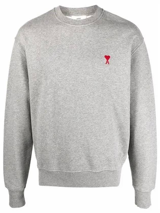 Small Heart Logo Sweatshirt Grey - AMI - BALAAN 3