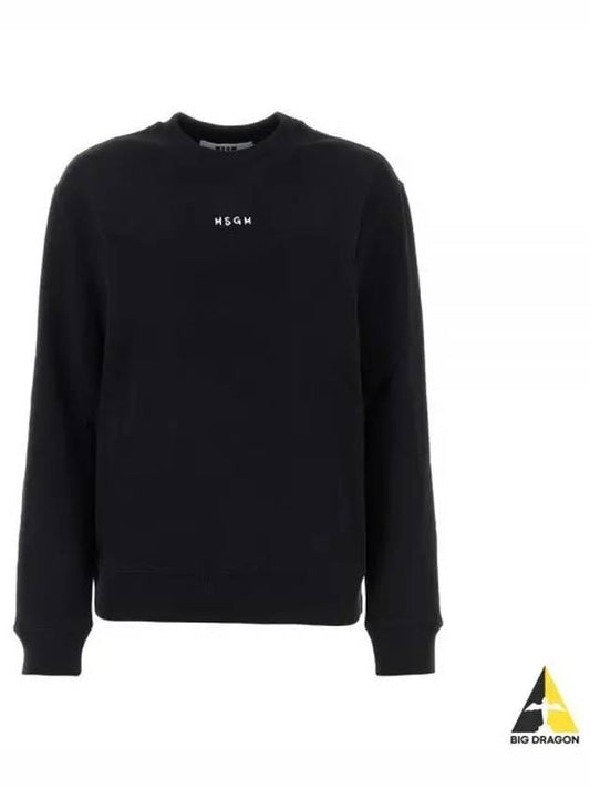 Micro Logo Print Sweatshirt Black - MSGM - BALAAN 2