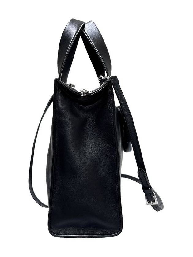 Women s 1BG418 Black Nappa Triangular Pocket Logo Tote Bag Strap - PRADA - BALAAN 3