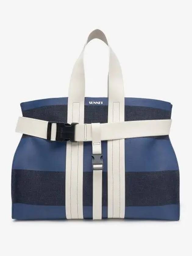 Paralepipedo Tote Bag Denim Dark Navy CACCXBAG030DEN0117560 - SUNNEI - BALAAN 2