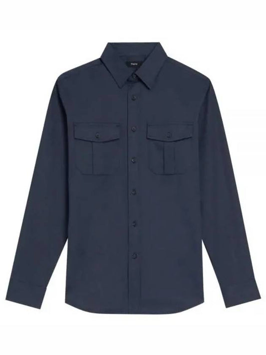 Irving MltHanson Tw N0674501 XHX Pocket Patch Long Sleeve Shirt - THEORY - BALAAN 1