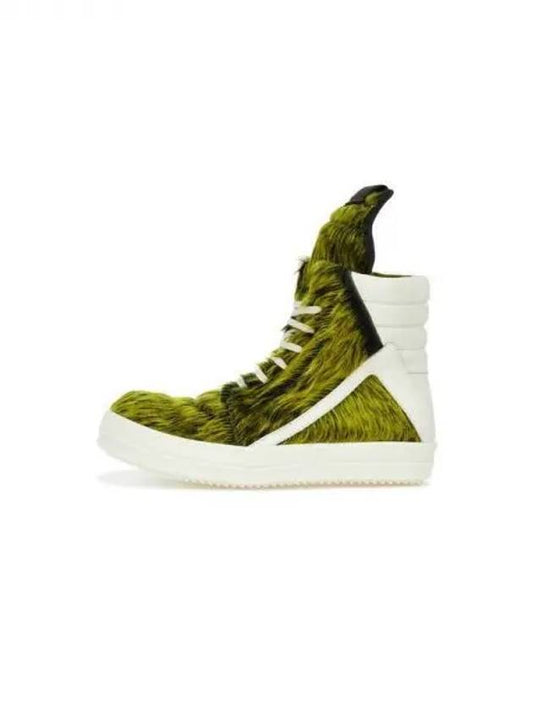 MEN GEOBASKET Hairy Zipper Sneakers Yellow 271560 - RICK OWENS - BALAAN 1