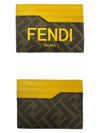 Roma Logo 3-Fold Card Wallet Brown Yellow - FENDI - BALAAN 5