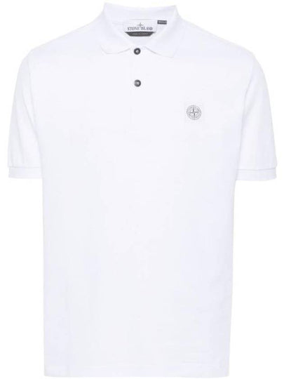 Compass Patch Short Sleeve Polo Shirt White - STONE ISLAND - BALAAN 2