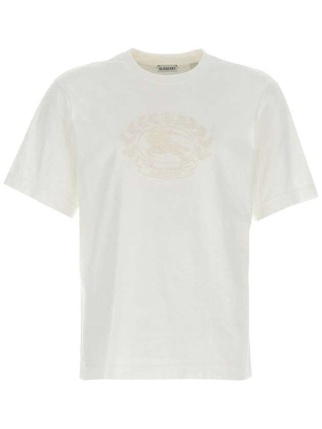 Embroidered Logo Cotton Short Sleeve T-Shirt White - BURBERRY - BALAAN 2